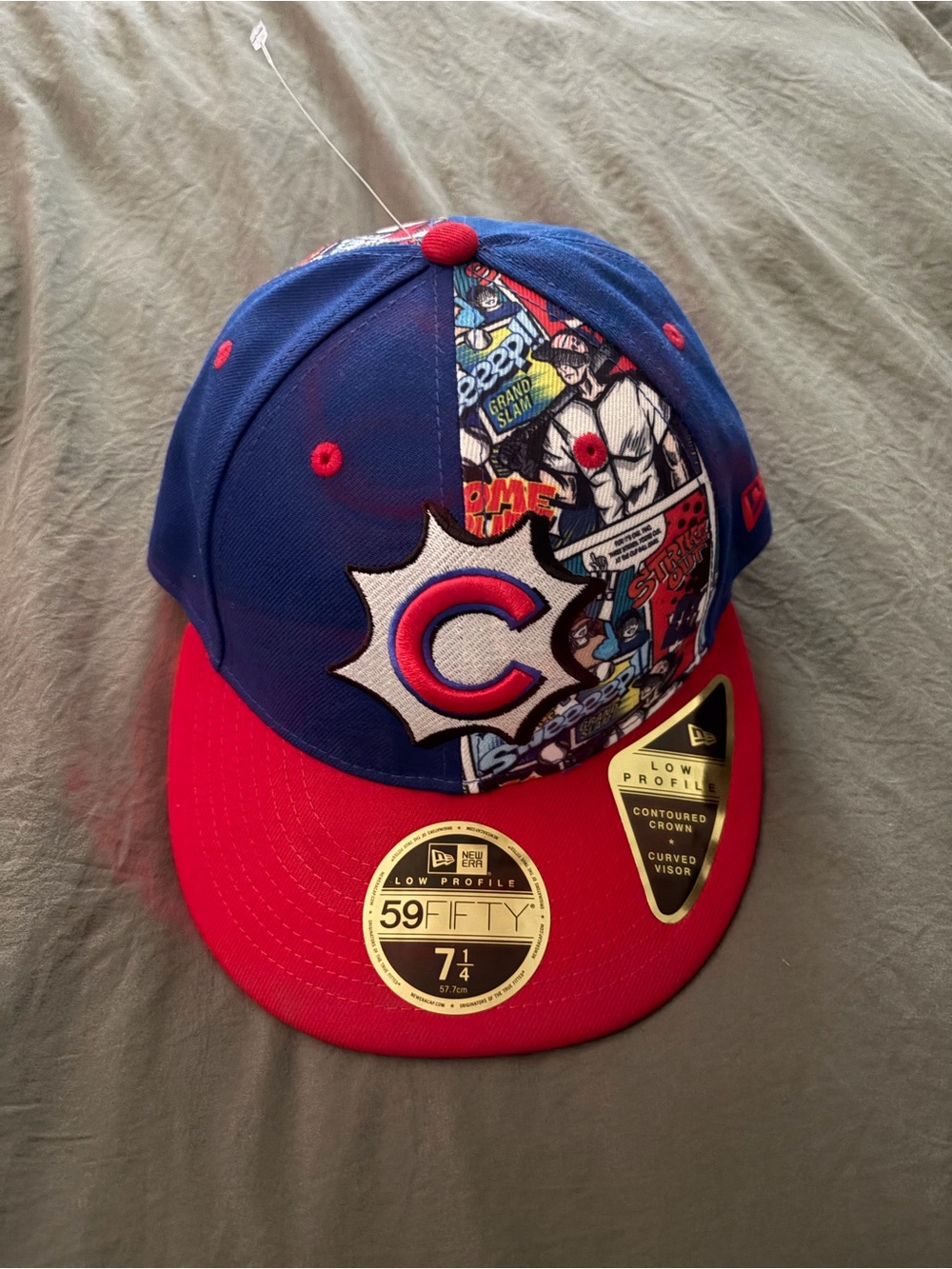 New Era Chicago Cubs Blue & Red 59FIFTY Comic Logo Fitted Cap